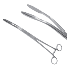 Затискач Gross-Maier зігнутий 25 cм (корнцанг), J-18-048