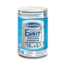 Бинт медичний еластичних середньої розтяжності 10см × 3м (Білосніжка) Бинт медичний еластичних середньої розтяжності 10см × 3м (Білосніжка)