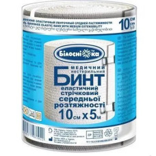 Бинт медичний еластичних середньої розтяжності 10см × 5м (Білосніжка) Бинт медичний еластичних середньої розтяжності 10см × 5м (Білосніжка)
