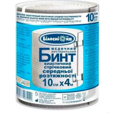 Бинт медичний еластичних середньої розтяжності 10см × 4м (Білосніжка) Бинт медичний еластичних середньої розтяжності 10см × 4м (Білосніжка)